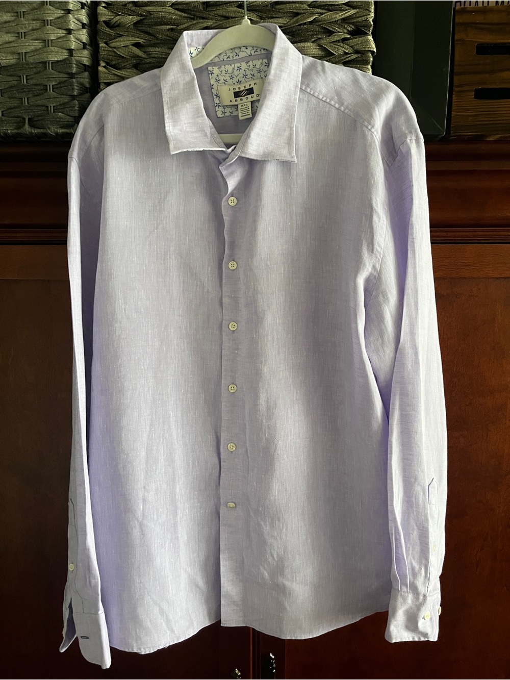 Joseph Light Lavender Linen Dress Shirt